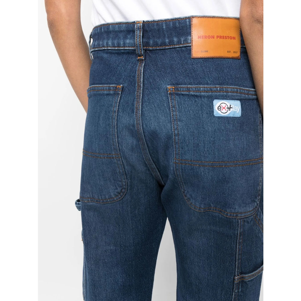 Heron Preston Blue Denim - Wide-Leg Jeans Women HERON PRESTON