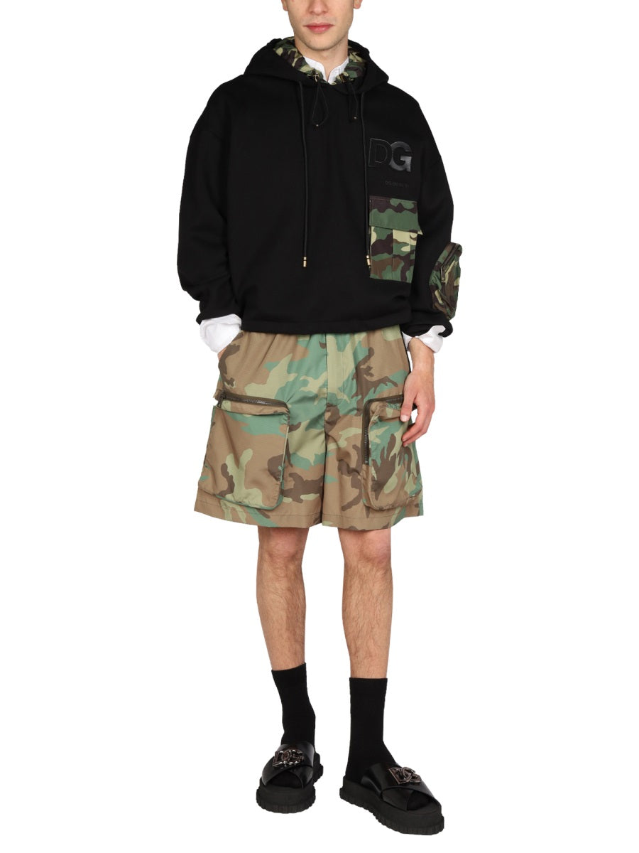 Dolce & Gabbana Men Sweatshirt With Camo Details DOLCE & GABBANA