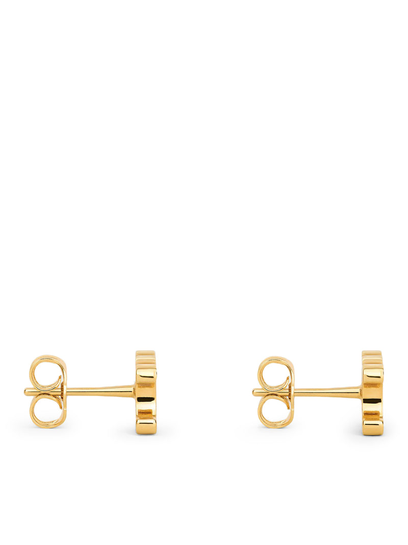 Celine Women Triomphe Earrings In Brass Gold Finish CELINE
