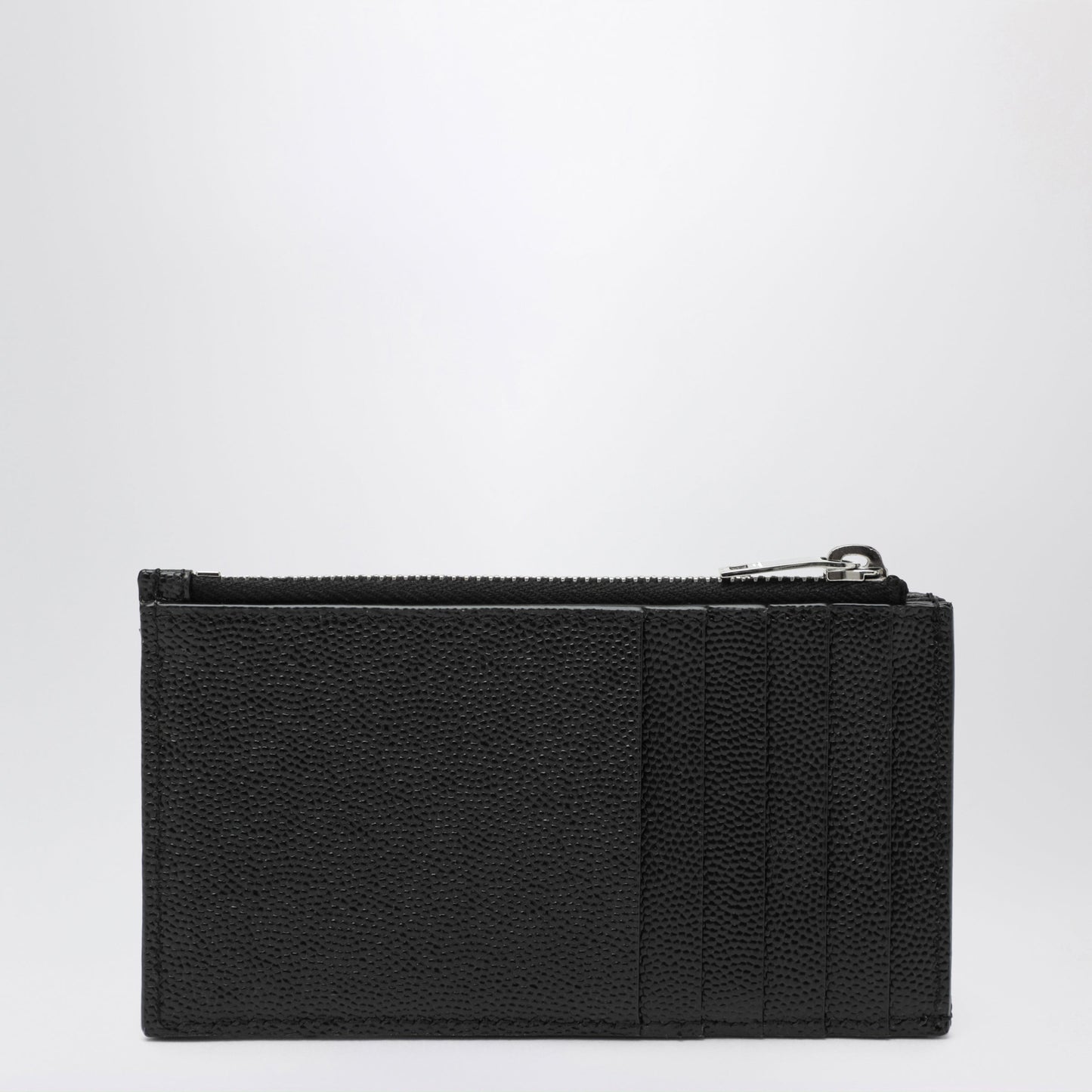 Saint Laurent Black Calfskin Zip Card Holder Women SAINT LAURENT