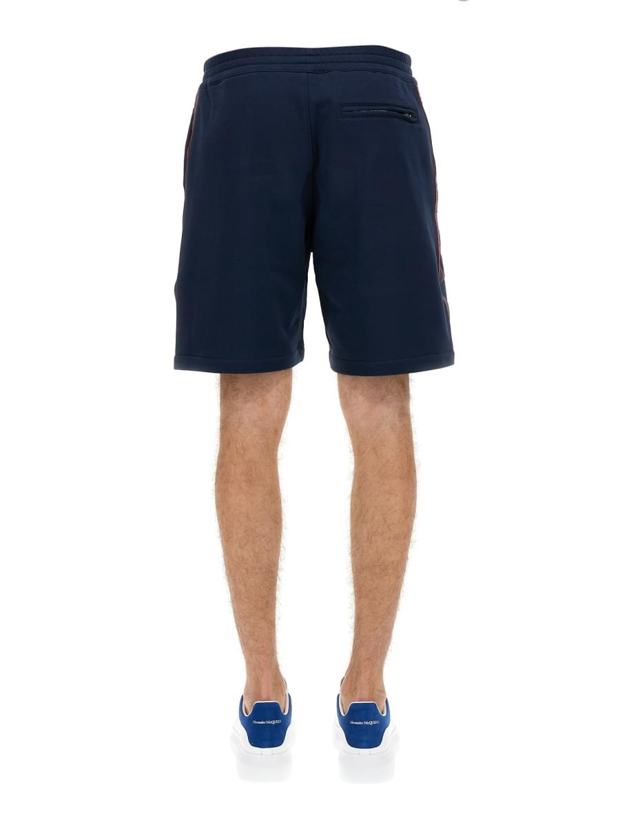 Alexander Mcqueen Men Bermuda Shorts With Selvedge Logo Band ALEXANDER MCQUEEN