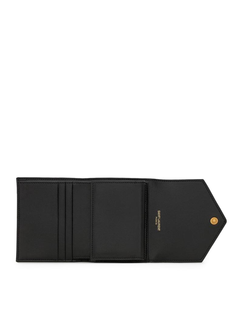 Saint Laurent Women Cassandre Matelassé Multi-Folded Wallet In Grain De Poudre Embossed Leather SAINT LAURENT
