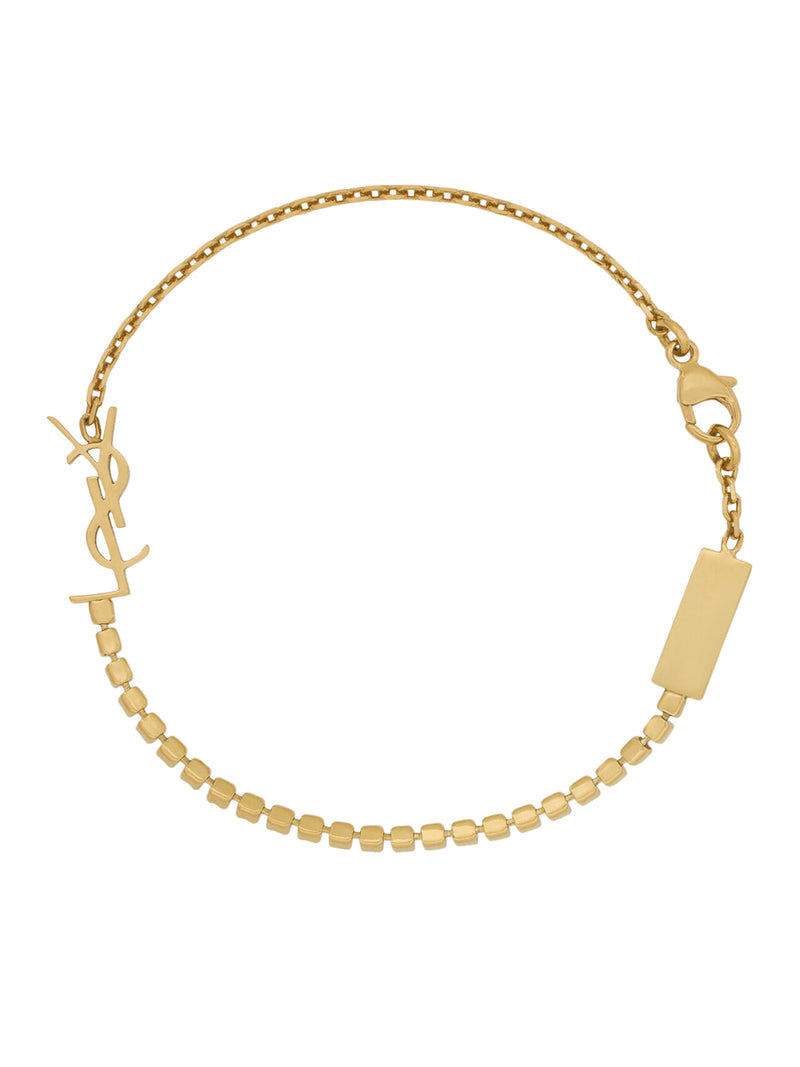 Saint Laurent Women Bracelet With Cassandre Charm In Metal And Rhinestones SAINT LAURENT