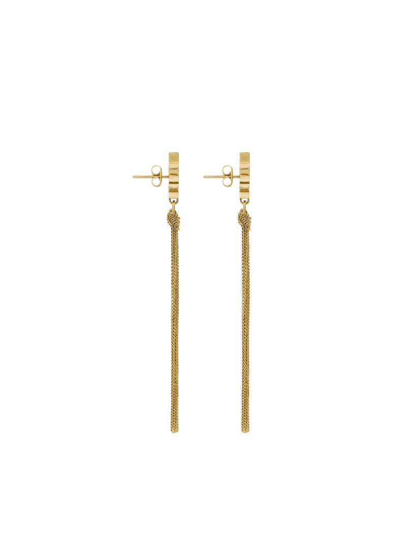 Saint Laurent Women Metal Earrings With Cassandre Tassel SAINT LAURENT