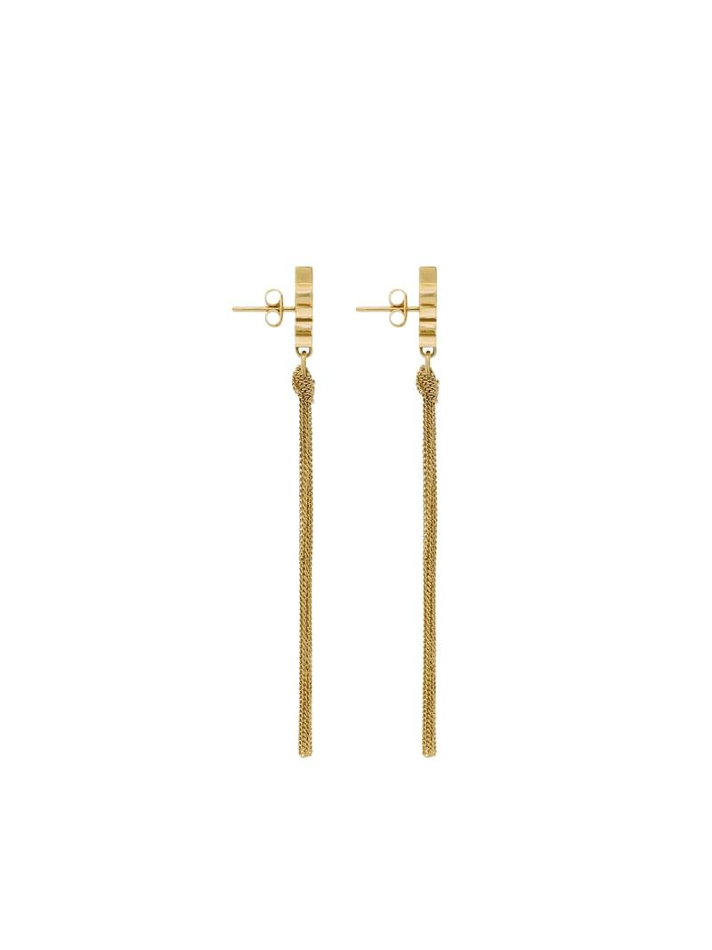 Saint Laurent Women Saint Laurent Women Metal Earrings With Cassandre Tassel SAINT LAURENT