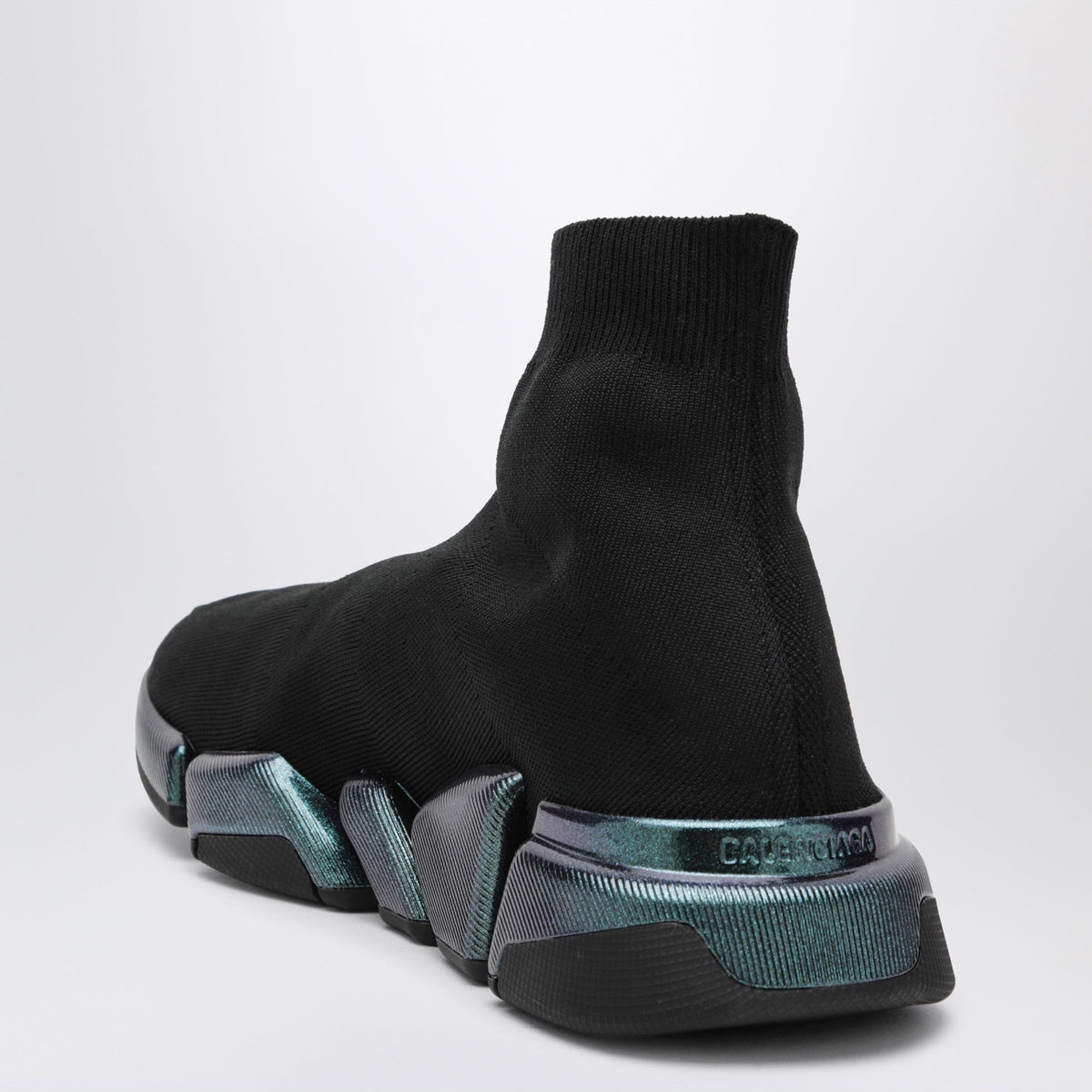 Balenciaga Black/Blue Speed 2.0 Iridescent Knit Sneakers Men BALENCIAGA