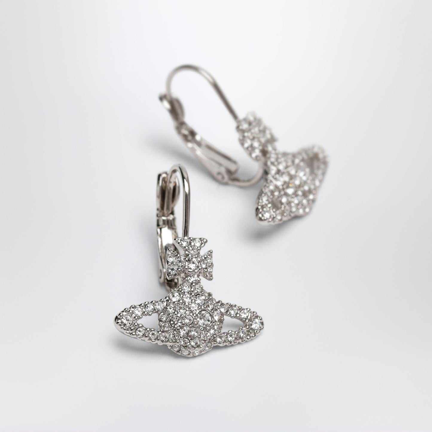 Vivienne Westwood Grace Bas Relief Earrings In Platinum Brass With Crystals Women VIVIENNE WESTWOOD