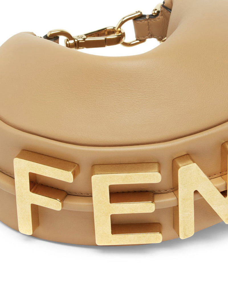 Fendi Women Fendigraphy Mini In Honey Leather FENDI