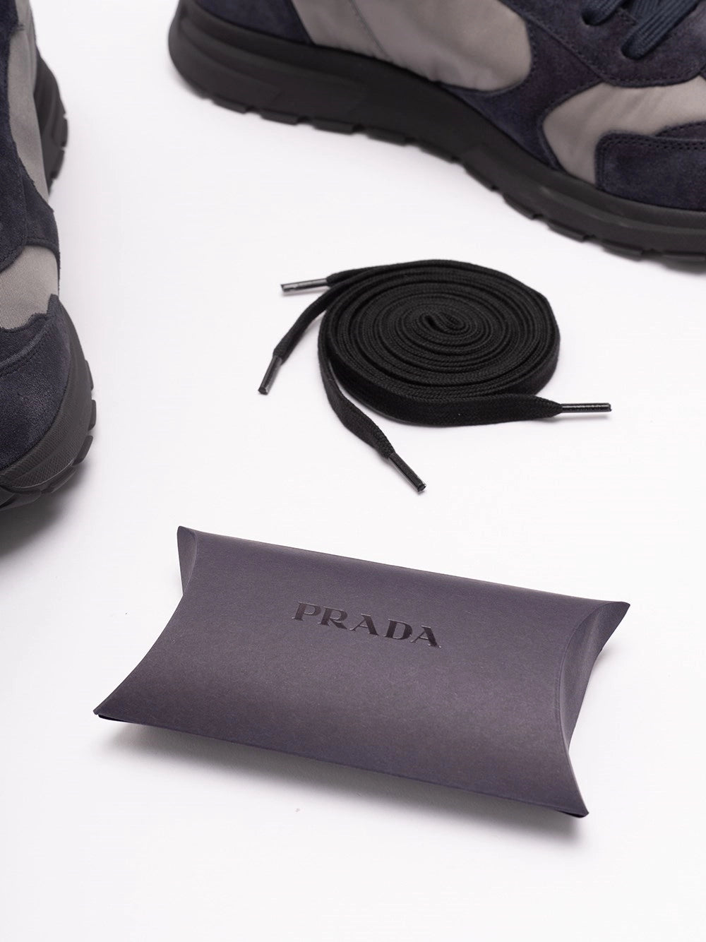 Prada Men Suede And Re-Nylon Sneakers PRADA