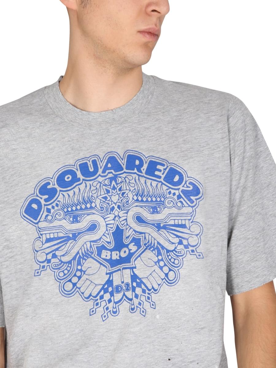 Dsquared Men Dragon Bros Football T-Shirt DSQUARED2