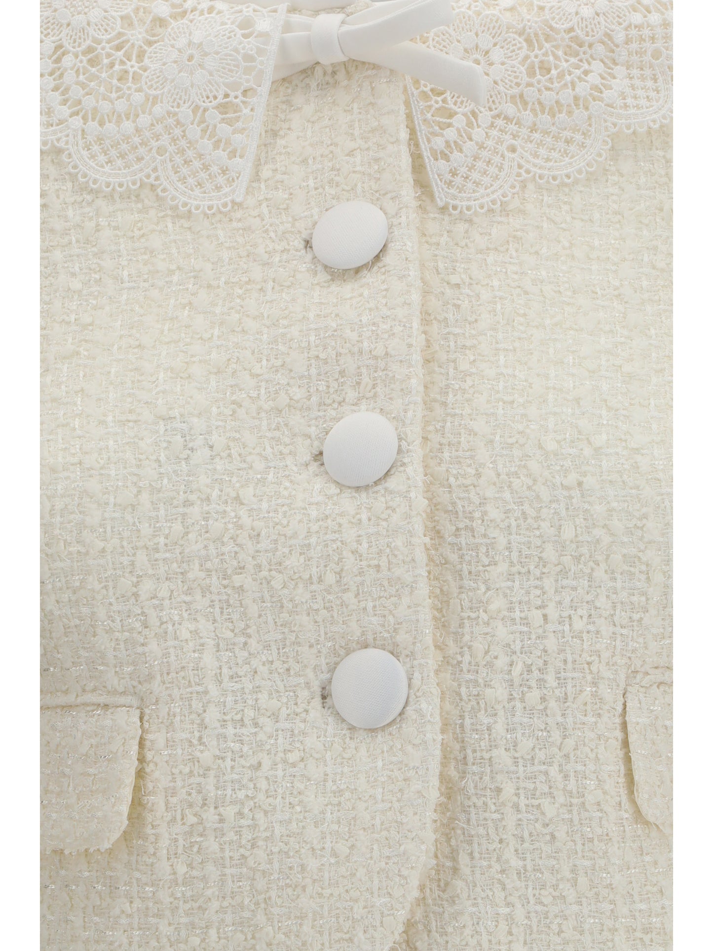 Self-Portrait Women Bouclé Jacket With Lace Collar SELF-PORTRAIT
