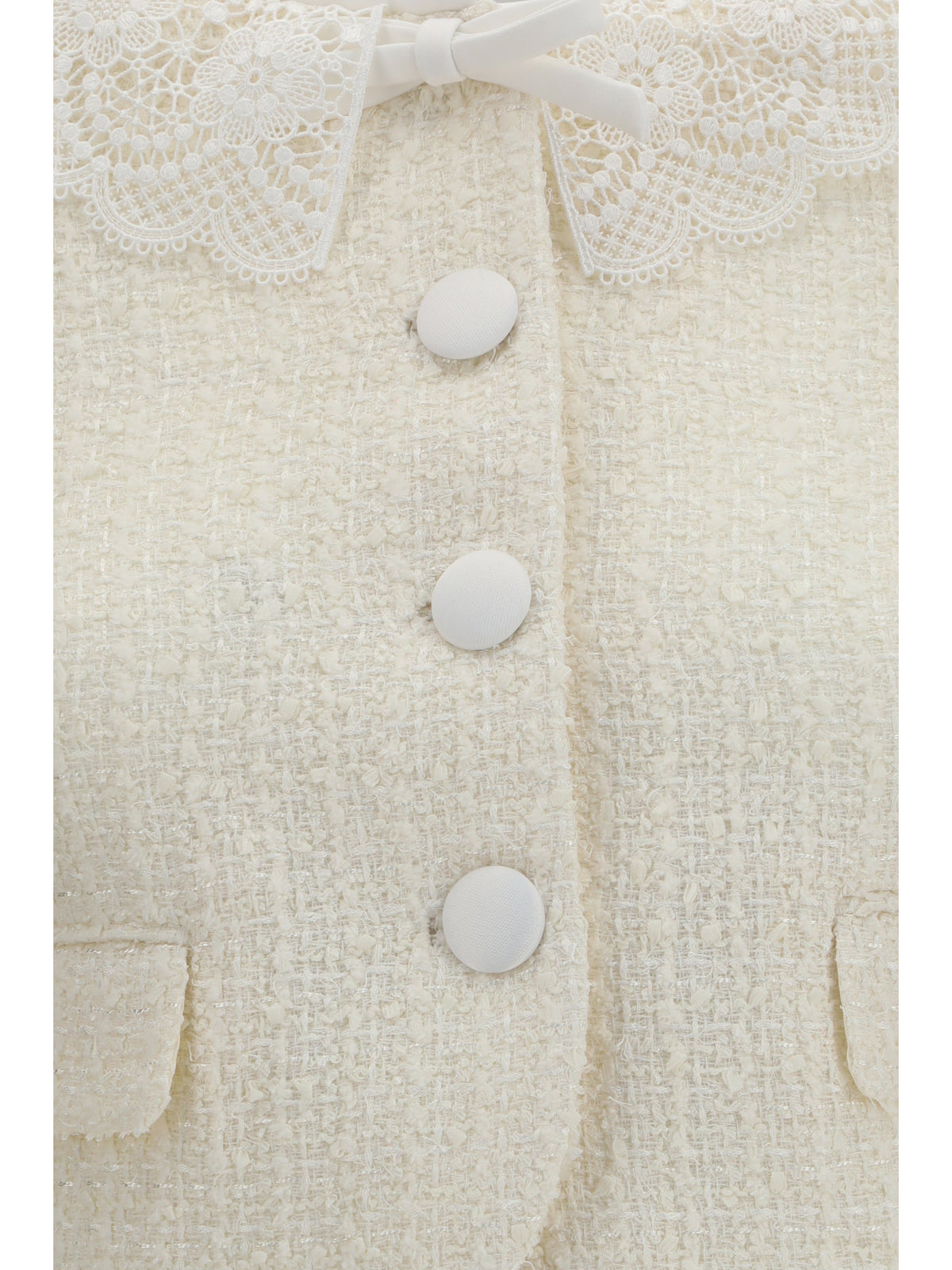 Self-Portrait Women Bouclé Jacket With Lace Collar SELF-PORTRAIT