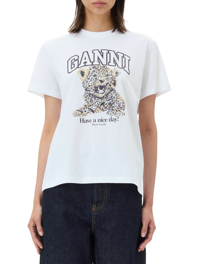 Ganni Women Jersey T-Shirt With Print GANNI