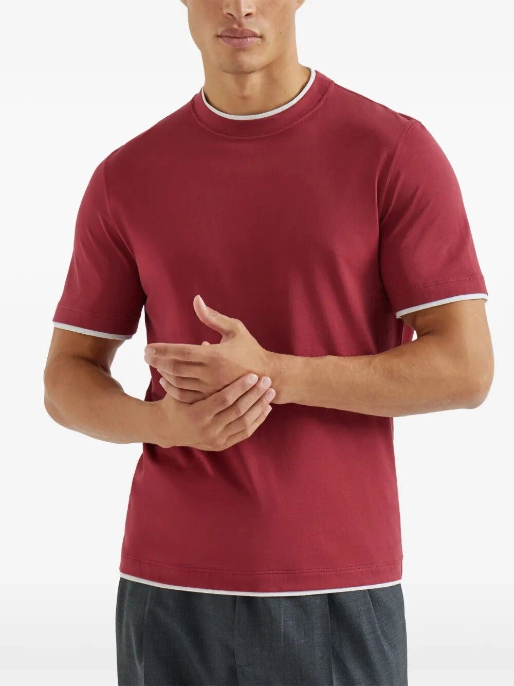 Brunello Cucinelli Men T-Shirt With Faux-Layering BRUNELLO CUCINELLI