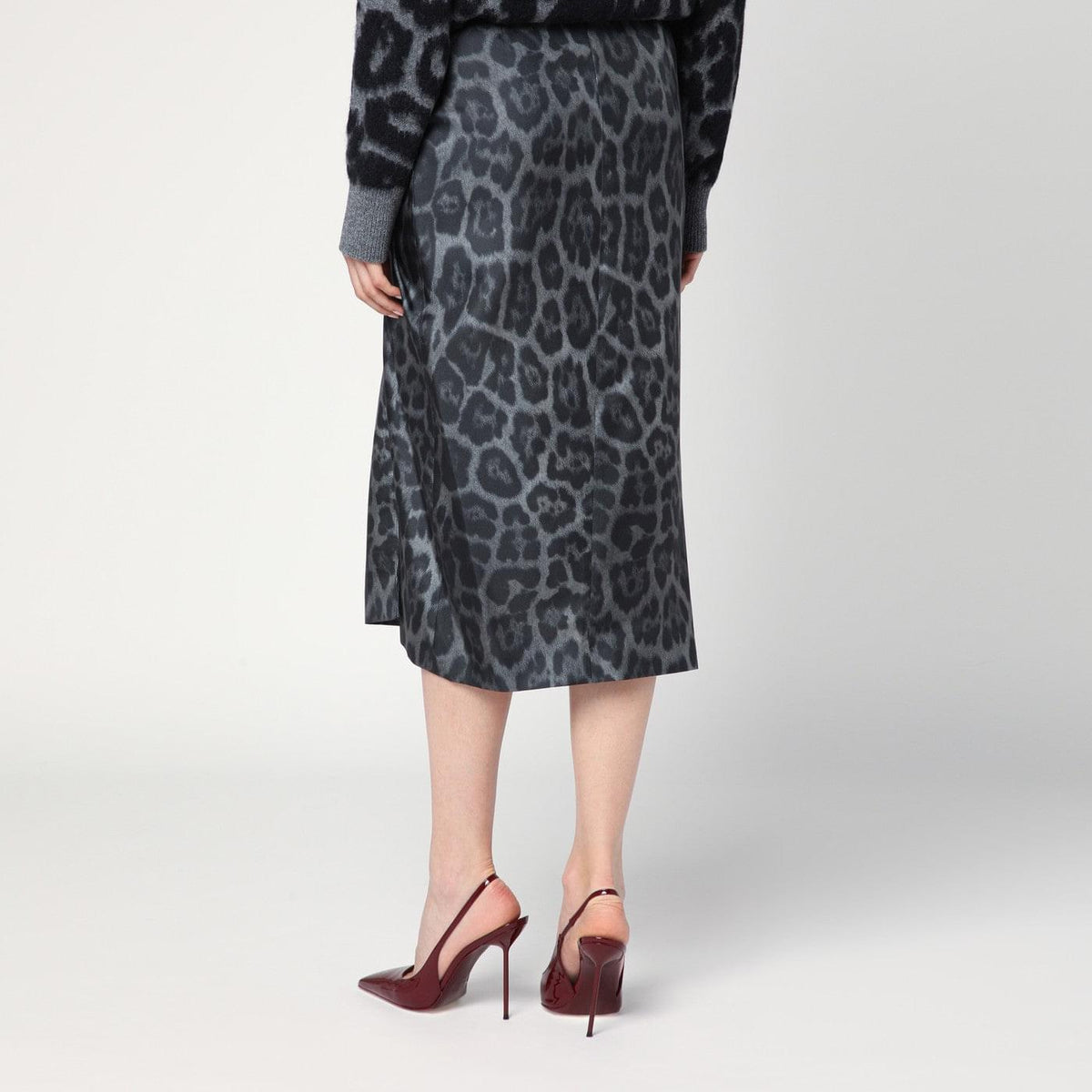 Stella Mccartney Leopard Midi Skirt With Knot Women STELLA MCCARTNEY