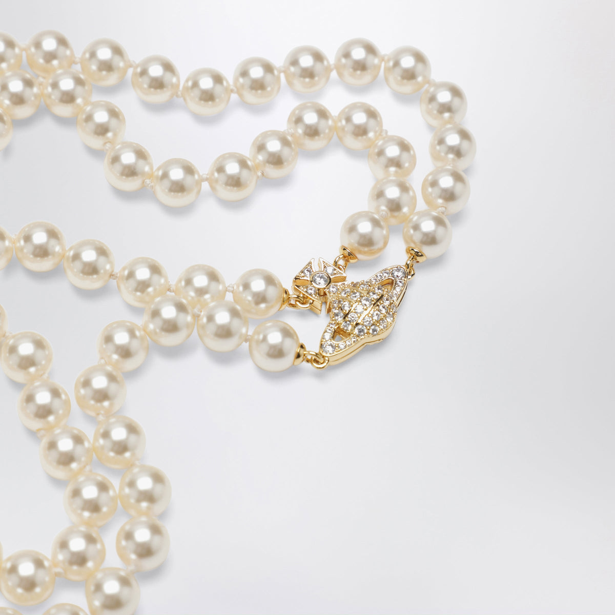Vivienne Westwood Gold Orb Two-Row Necklace With Pearls Women VIVIENNE WESTWOOD