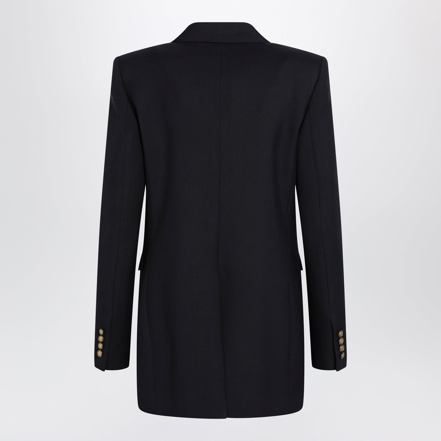 Saint Laurent Double-Breasted Virgin Wool Gabardine Jacket In Navy Women SAINT LAURENT