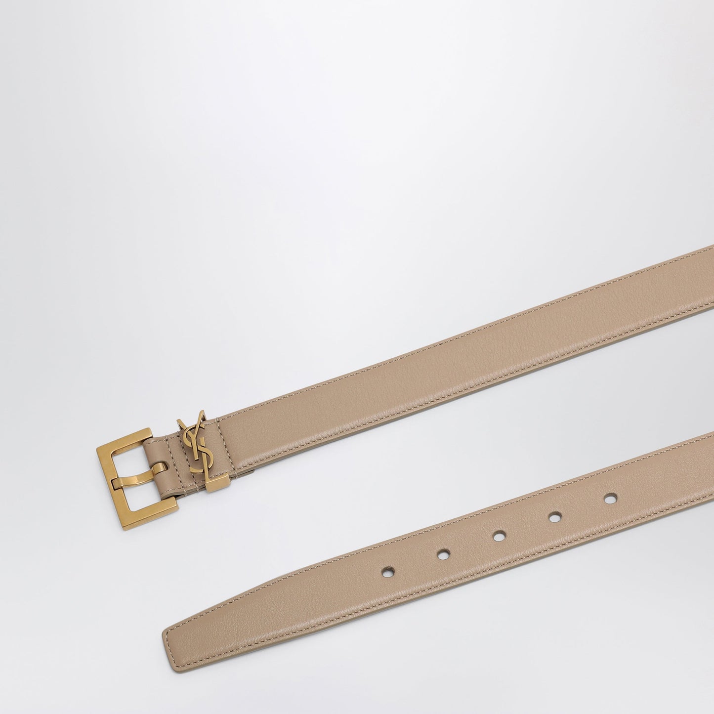 Saint Laurent Cassandre Belt In Dark Beige Women SAINT LAURENT