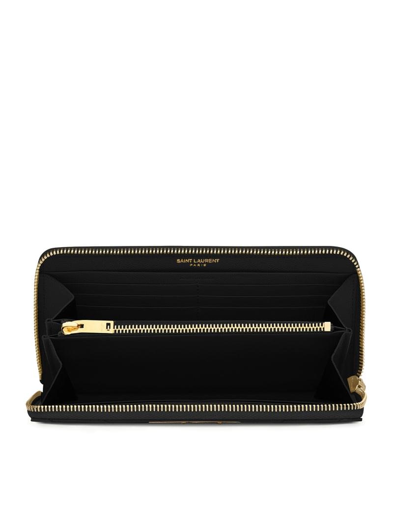 Saint Laurent Women Saint Laurent Women Cassandre Matelassé Zip Wallet In Grain De Poudre Embossed Leather SAINT LAURENT