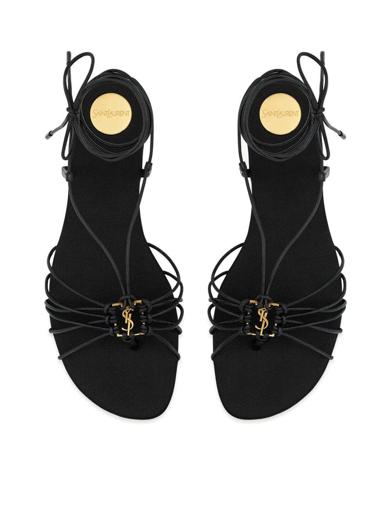 Saint Laurent Women Babylone Smooth Leather Sandals SAINT LAURENT