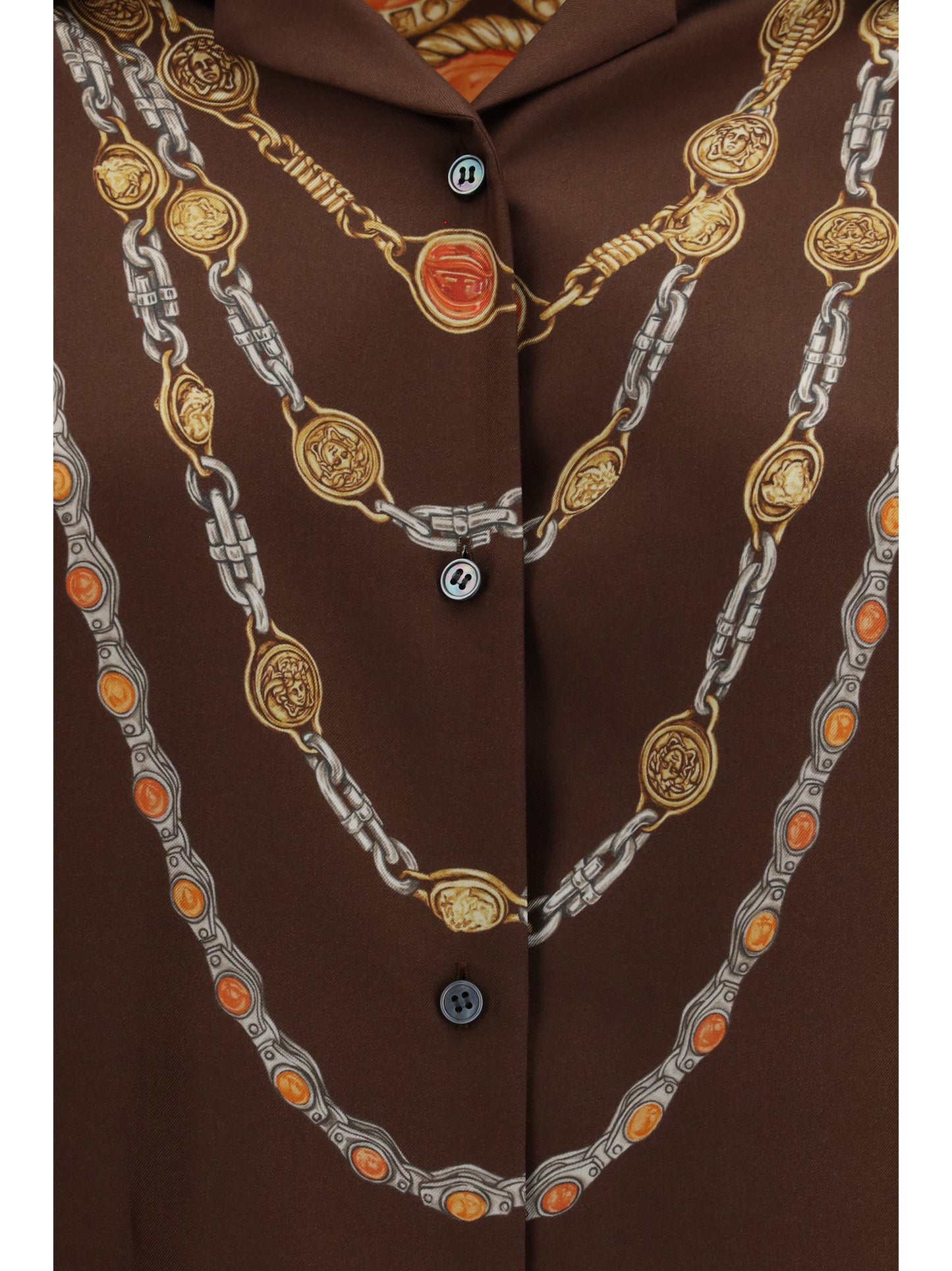 Versace Women Chain Print Buttoned Shirt VERSACE