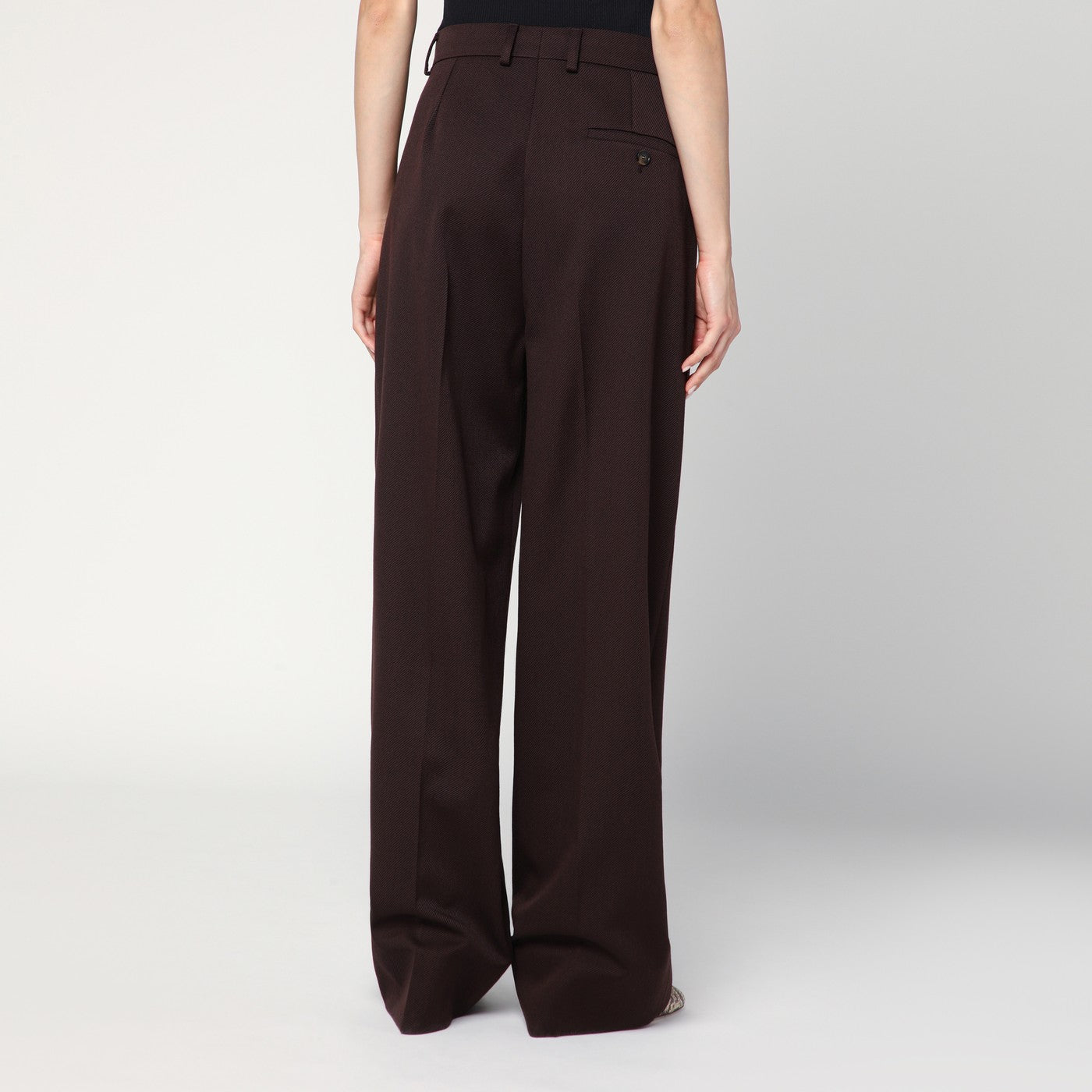 Stella Mccartney Straight Leg Trousers In Plum Wool Women STELLA MCCARTNEY