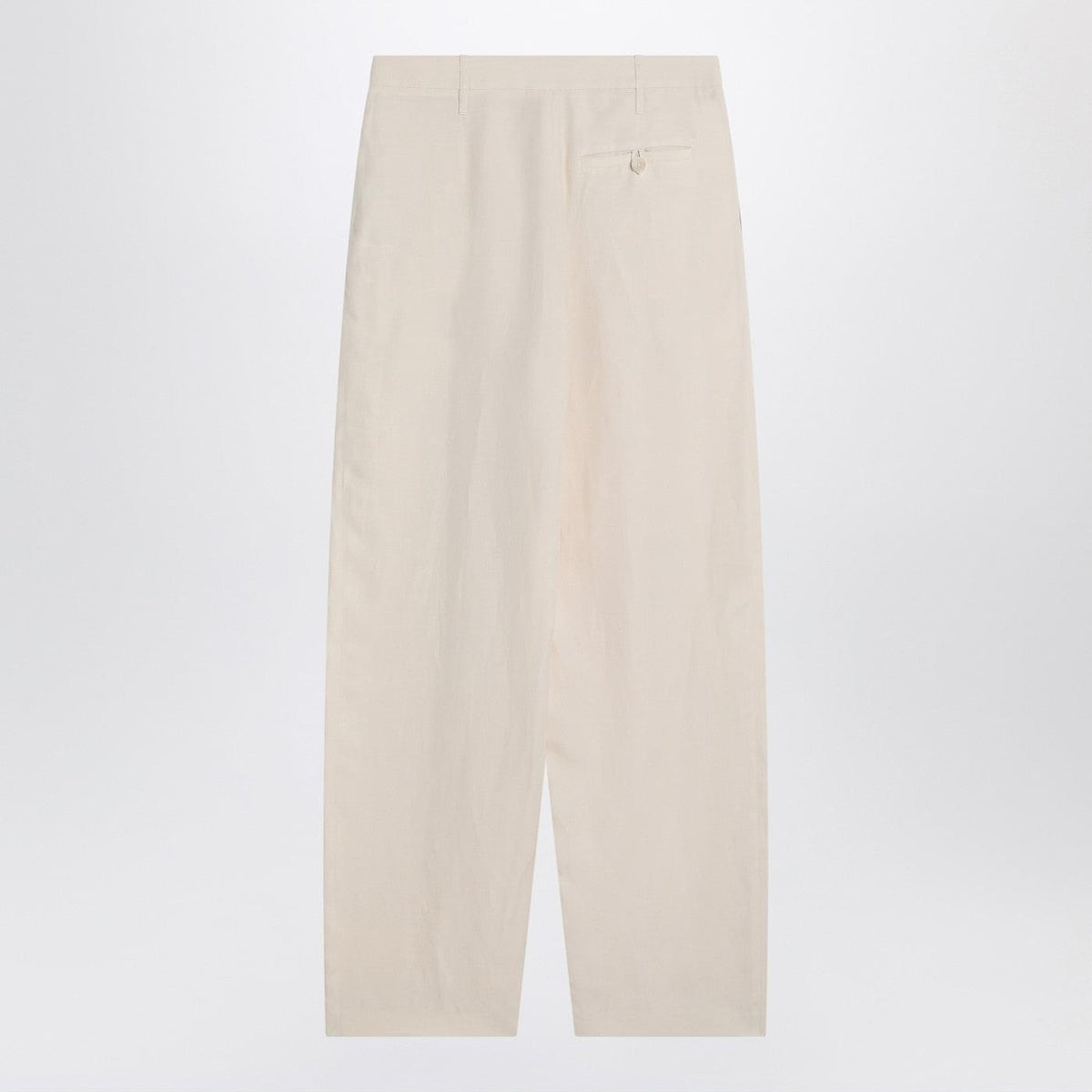 Stella Mccartney Wide Butter-Coloured Pants In Linen Blend Women STELLA MCCARTNEY