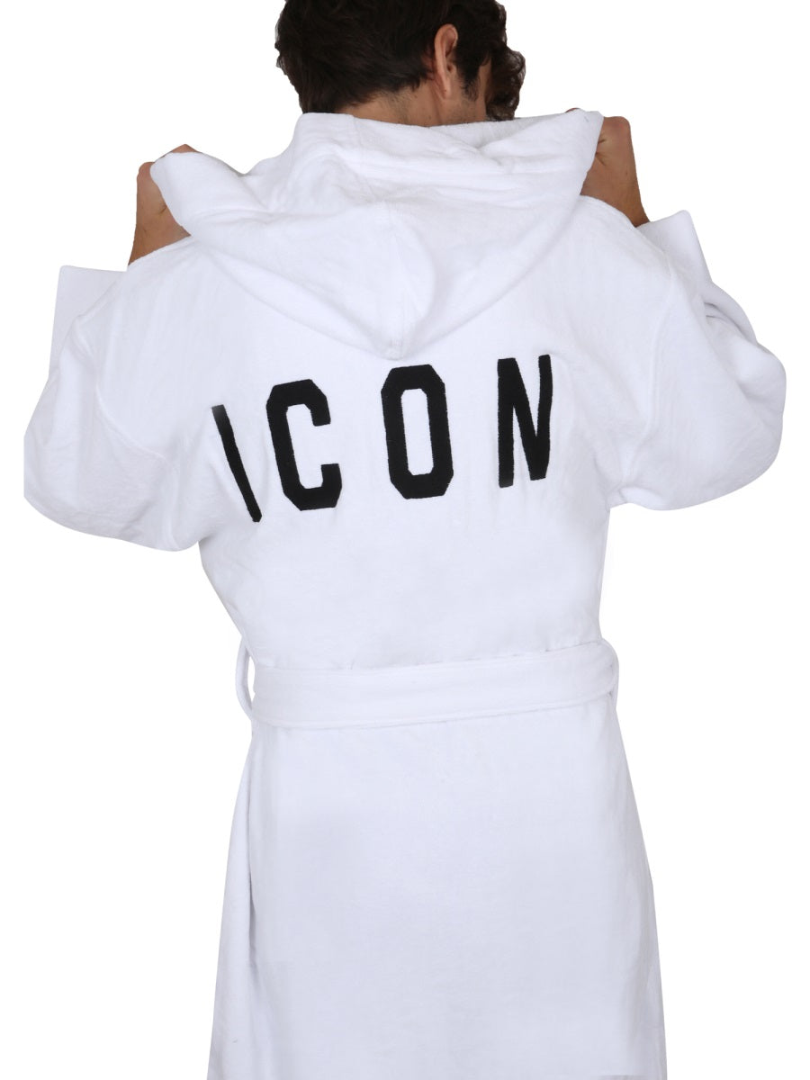 Dsquared2 Unisex Bathrobe With Logo