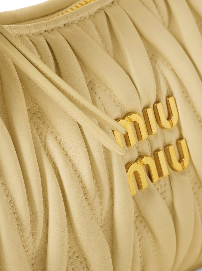 Miu Miu Women Wander Hobo Bag In Quilted Nappa MIU MIU