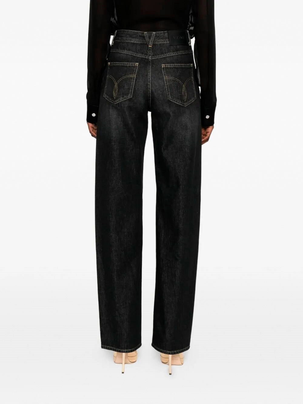 Versace Women Denim Pants With Studs VERSACE