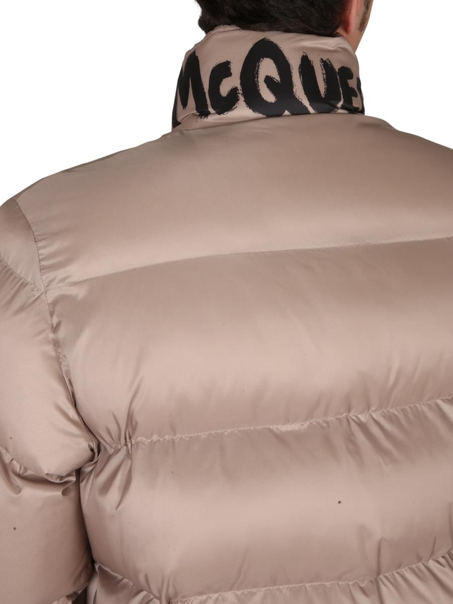 Alexander Mcqueen Men Graffiti Logo Print Down Jacket ALEXANDER MCQUEEN