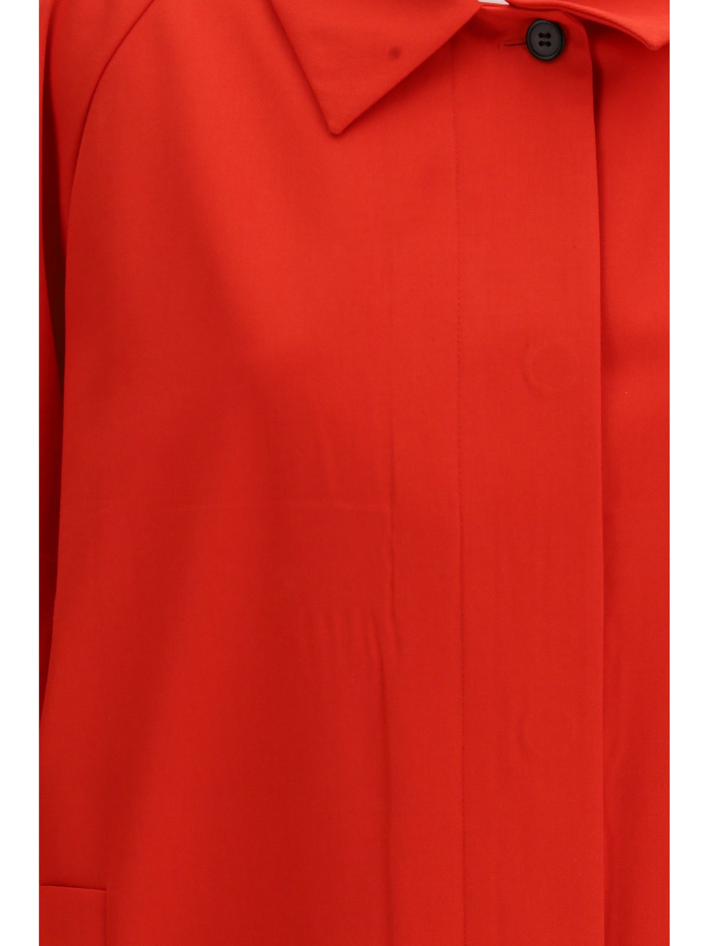 Prada Women Cotton Gabardine Coat With Classic Collar PRADA