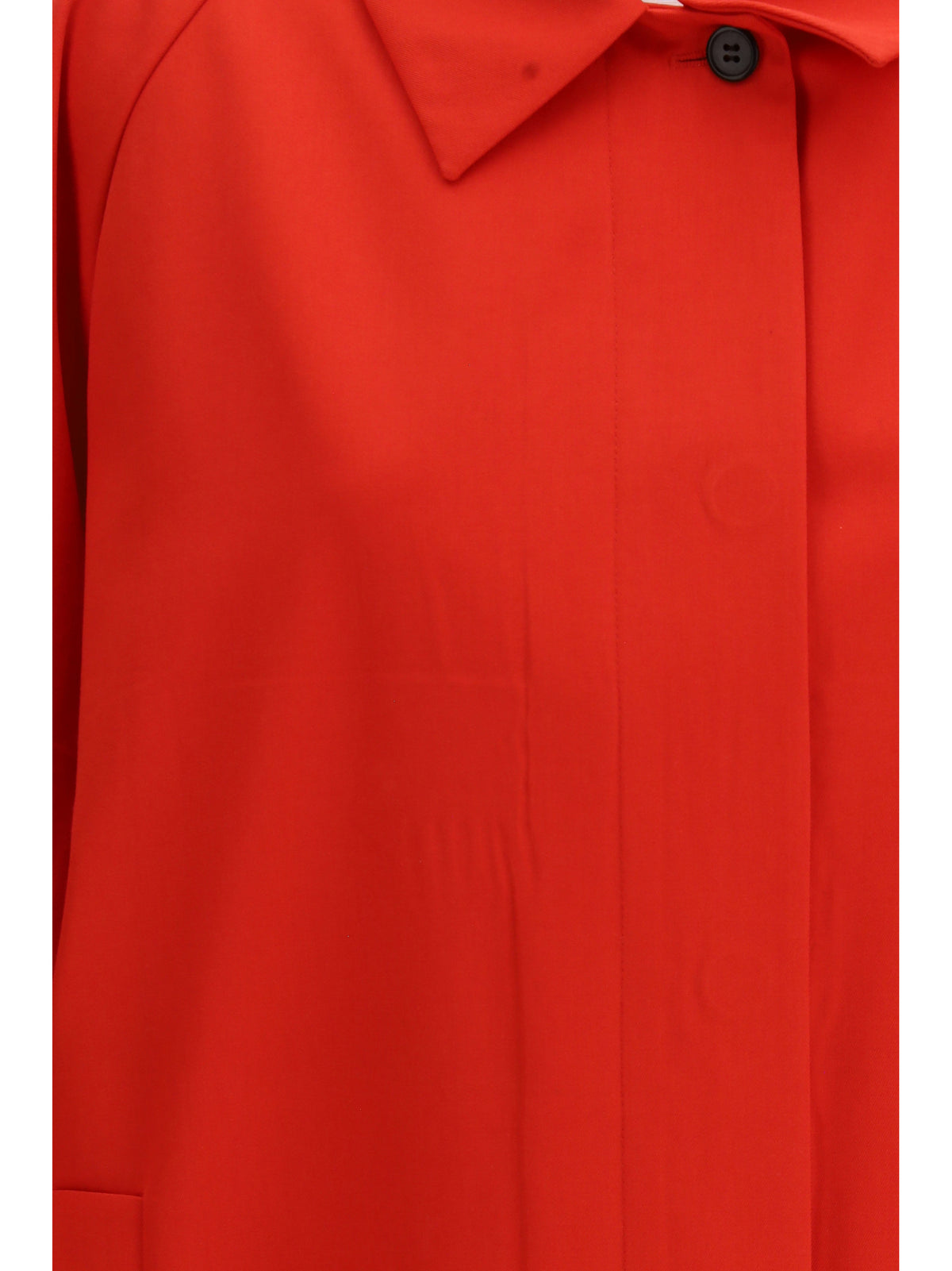 Prada Women Cotton Gabardine Coat With Classic Collar PRADA