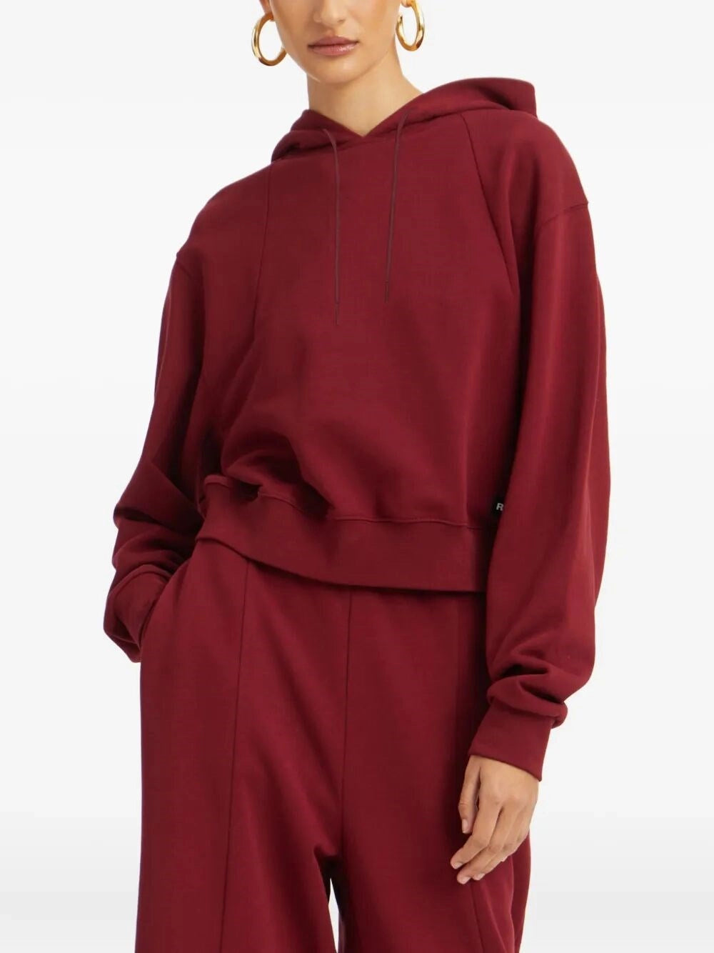 Rotate Women Terry Back Cropped Hoodie