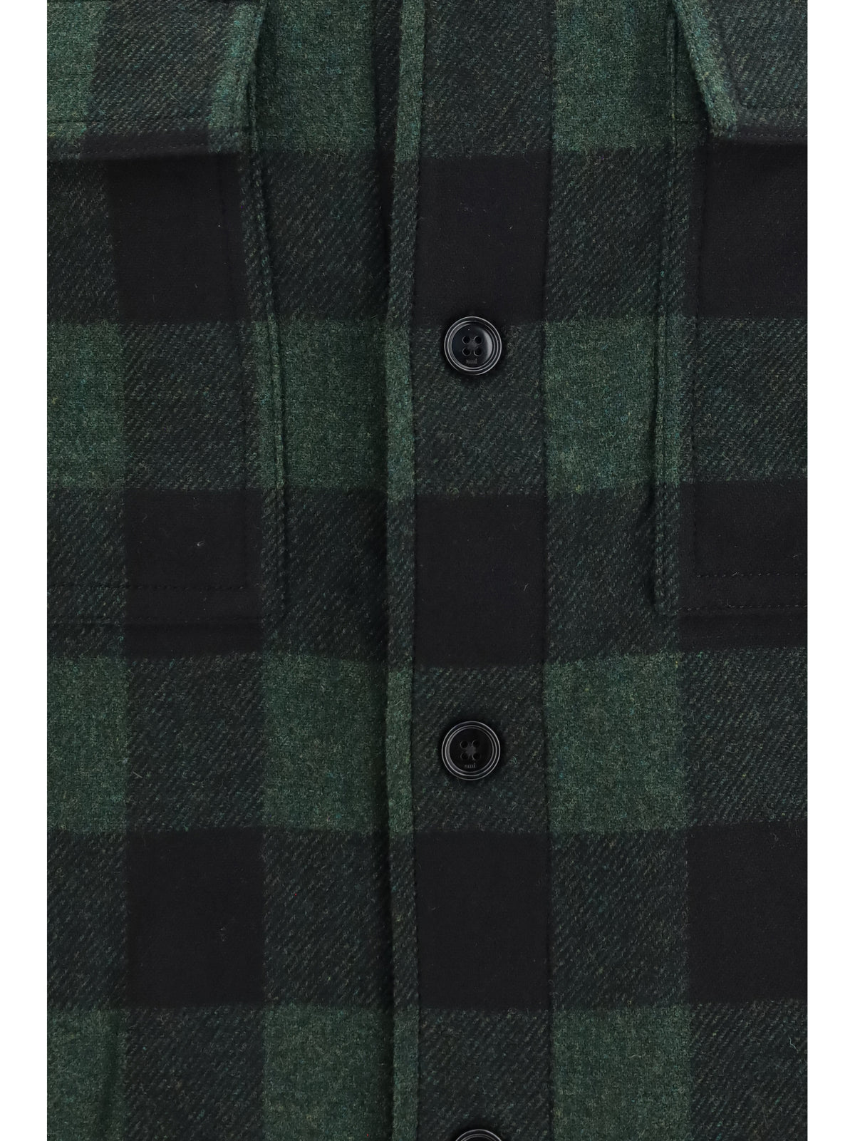 Ami Paris Men Checked Virgin Wool Shirt AMI PARIS