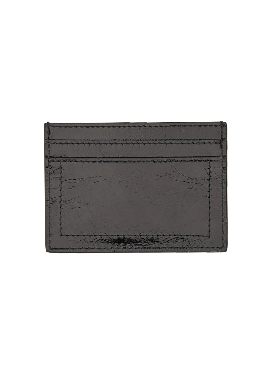 Moschino Women Card Holder With Gold Plaque MOSCHINO