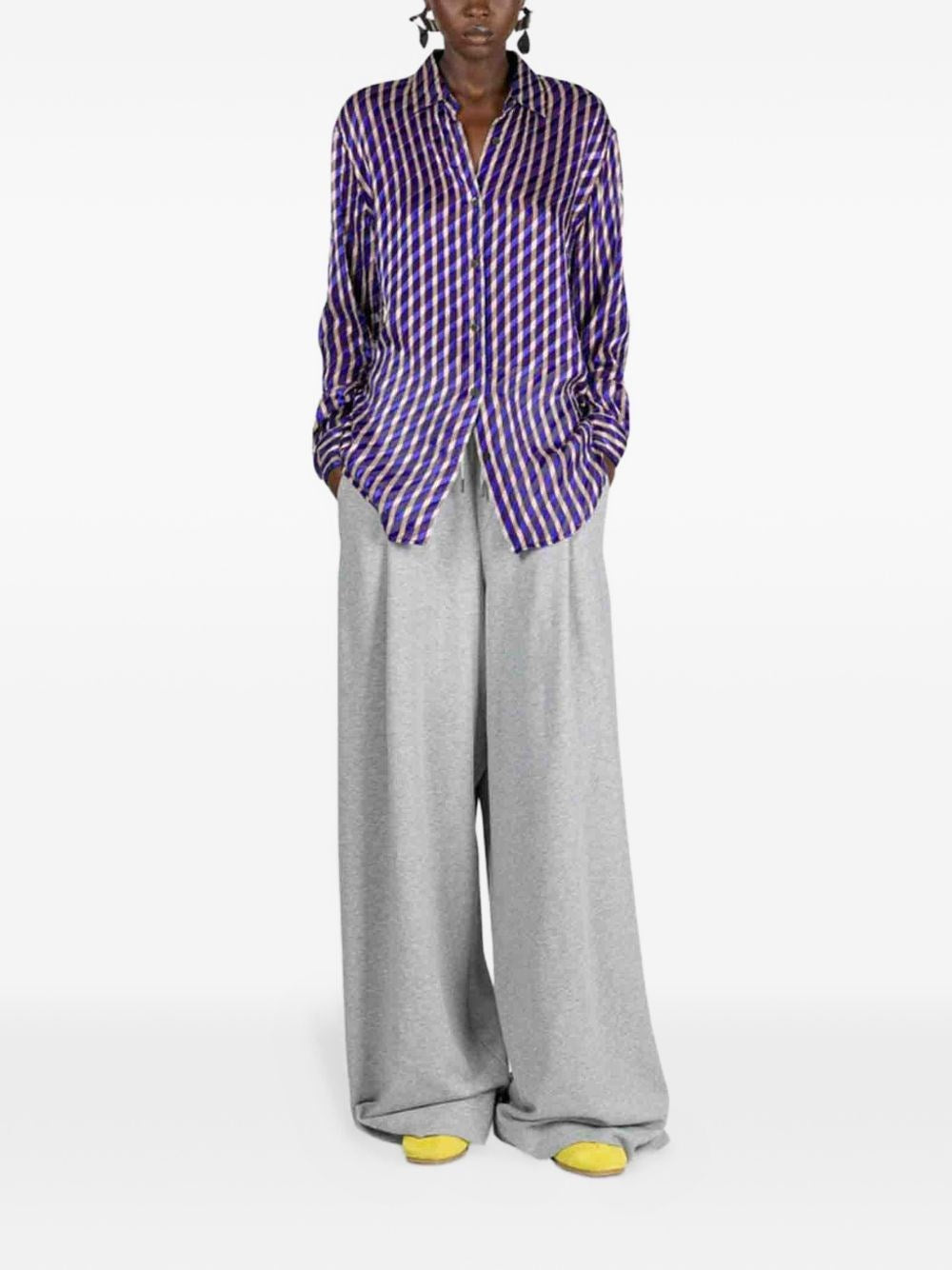 Dries Van Noten Women Striped Dévoré Satin Shirt DRIES VAN NOTEN