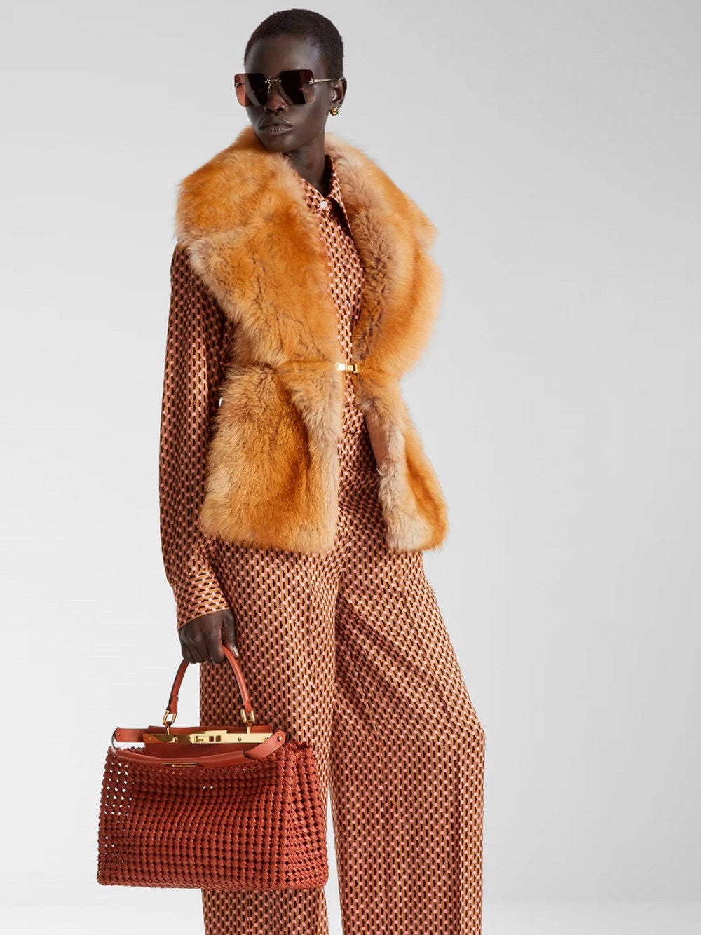 Fendi Women Shearling Scarf FENDI