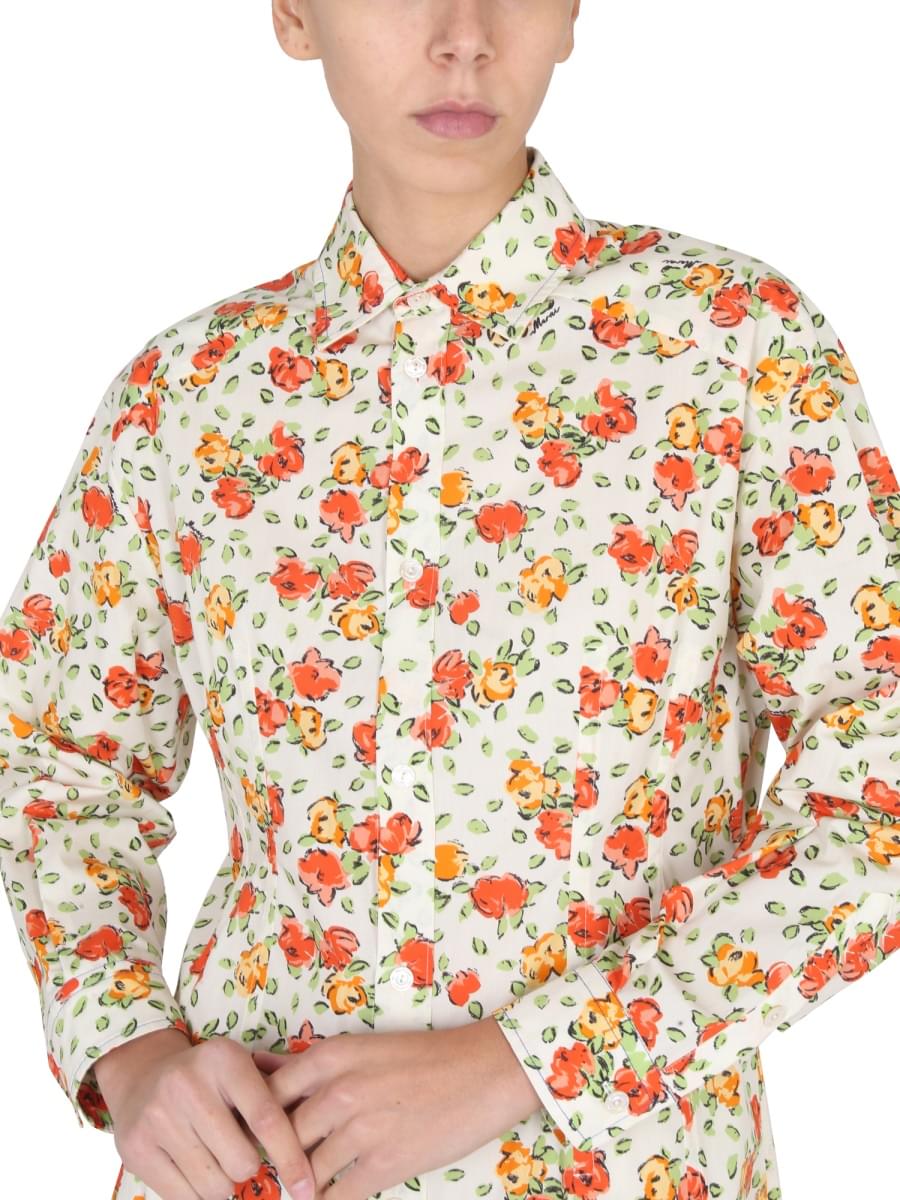 Marni Women Shirt Dress With Floral Pattern MARNI
