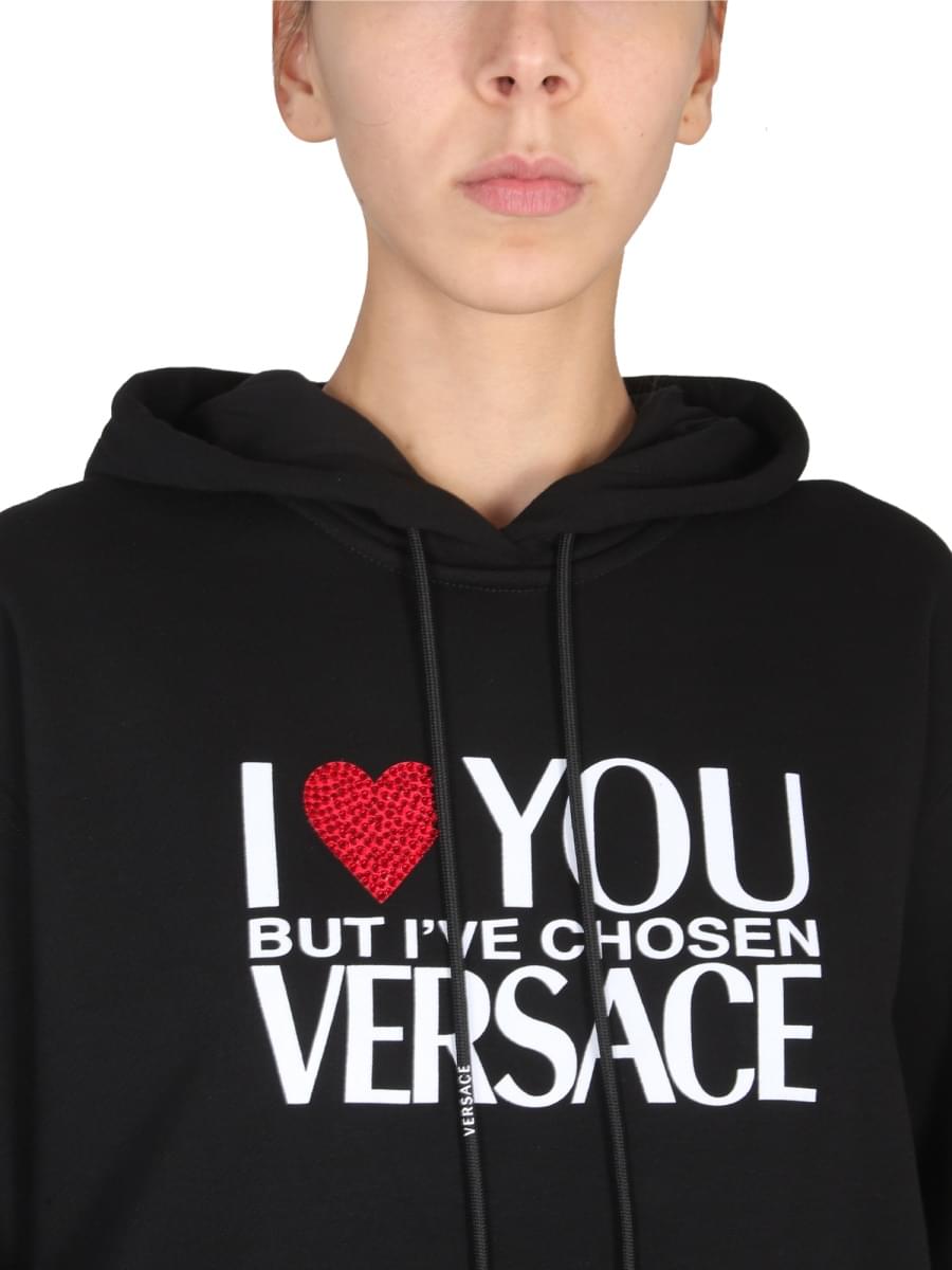 Versace Women Sweatshirt With I Love You Logo VERSACE