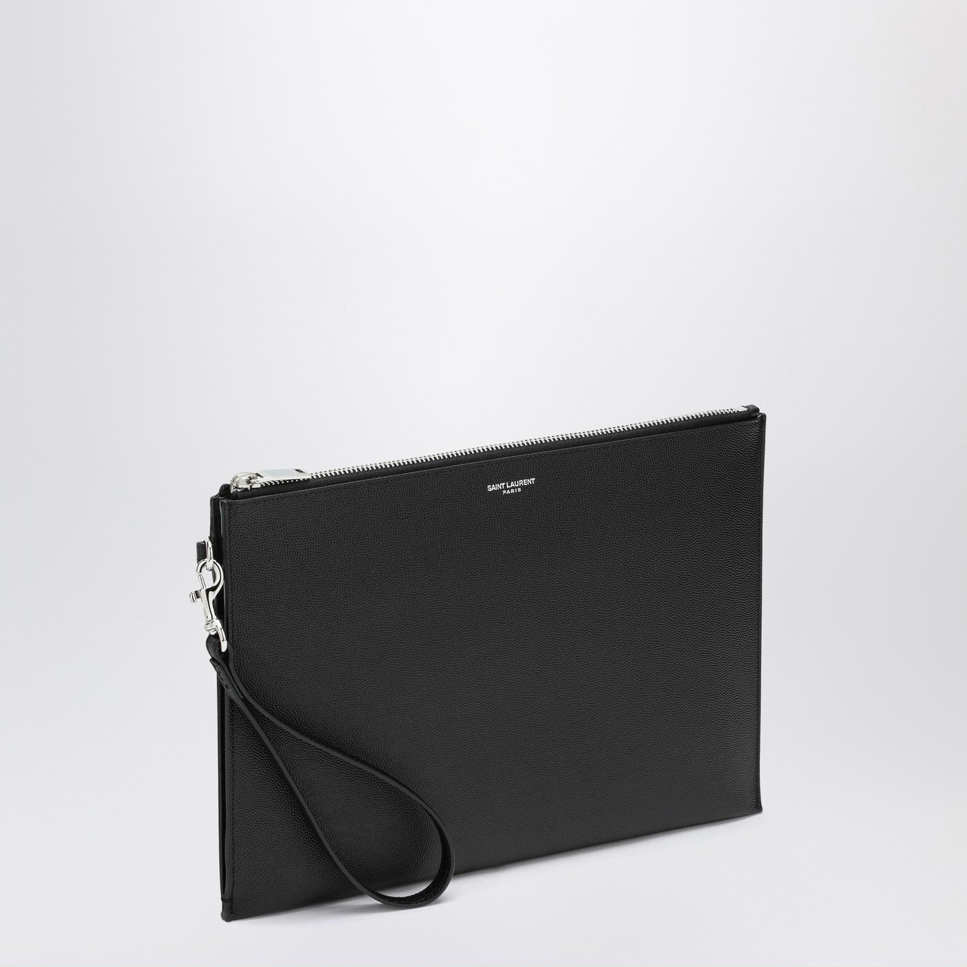 Saint Laurent Tablet Holder In Black Grain De Poudre Leather Men SAINT LAURENT