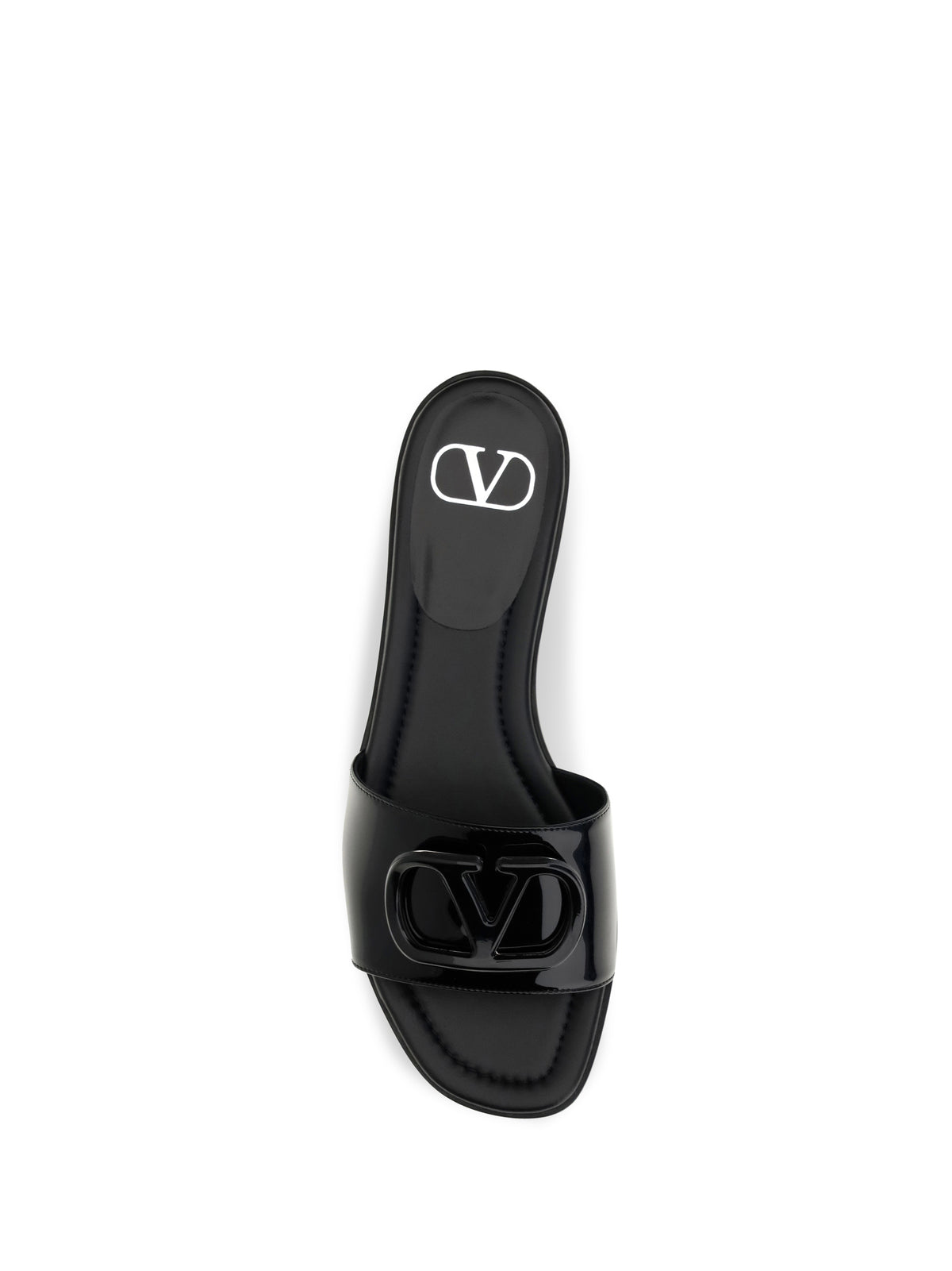 Valentino Garavani Women Vlogo Patent Leather Slide Sandals