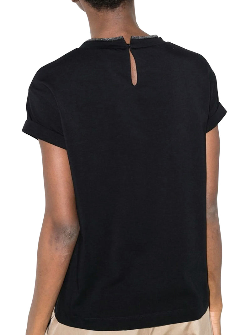 Brunello Cucinelli Women Jersey T-Shirt With Precious Faux Layering BRUNELLO CUCINELLI
