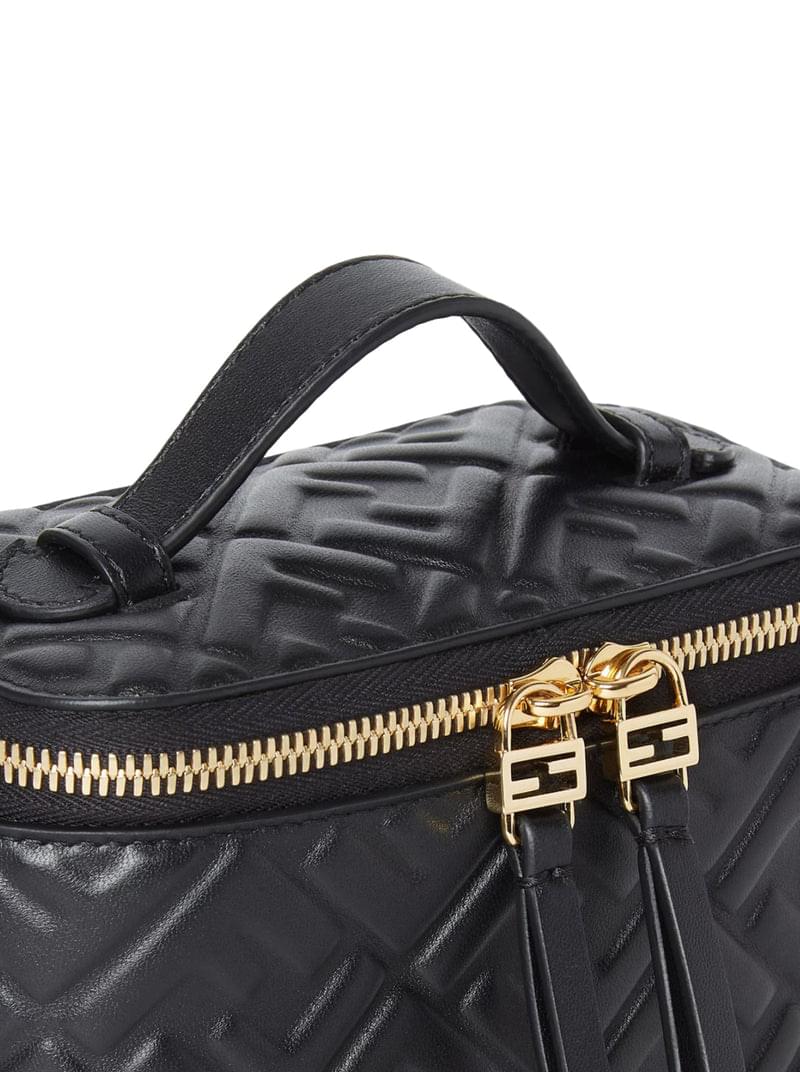 Fendi Women Fendi Vanity Mini Bag In Black Nappa With Ff Motif FENDI