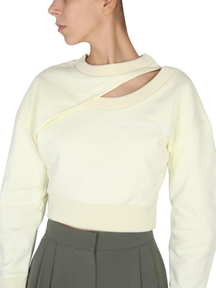 Alexander Mcqueen Women Cropped Sweatshirt ALEXANDER MCQUEEN