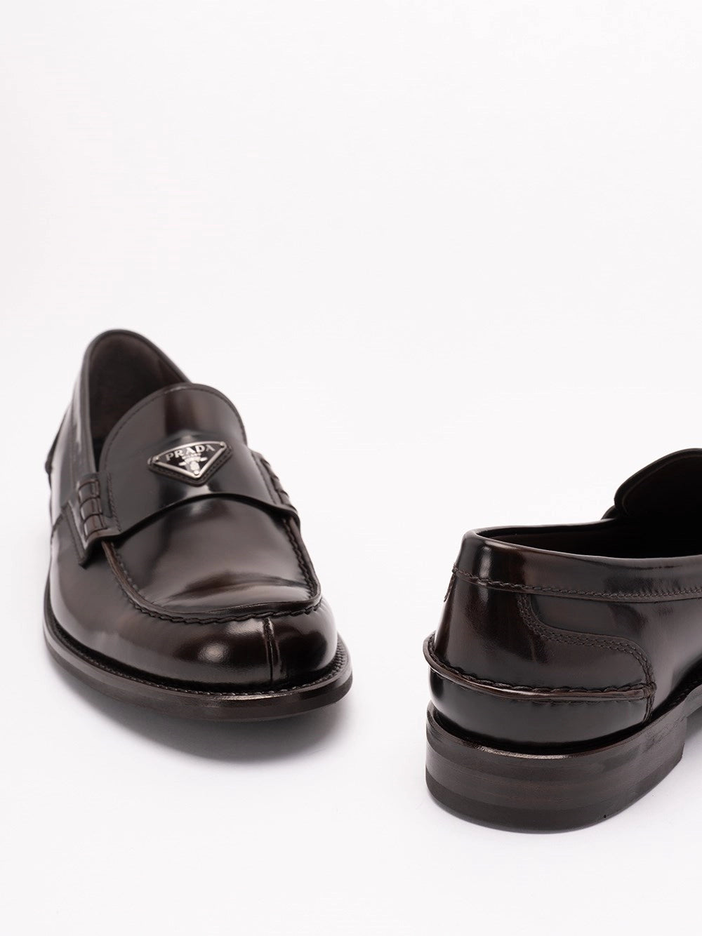 Prada Men Brushed Leather Loafers