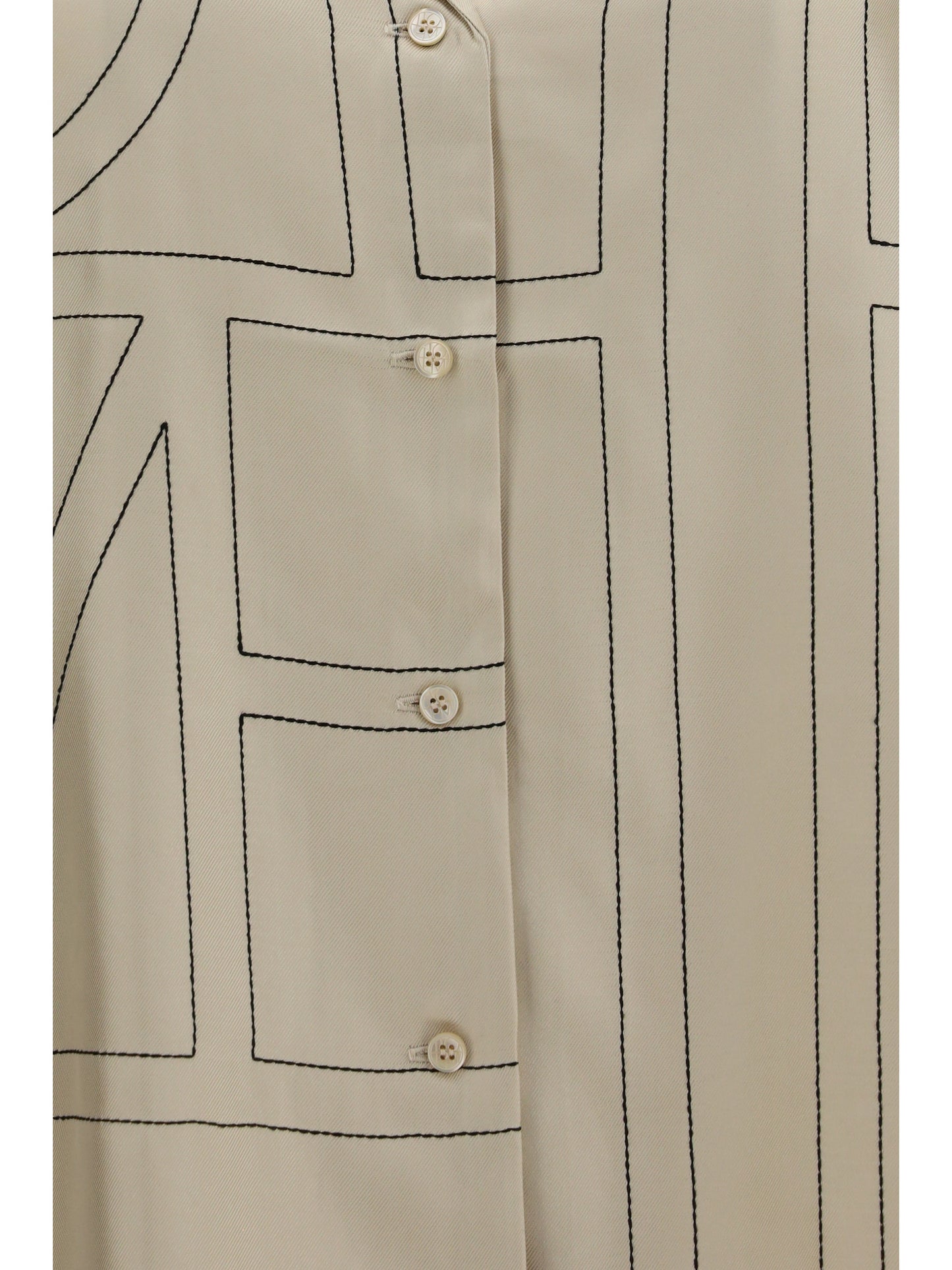 Toteme Women Silk Shirt With All-Over Monogram TOTEME