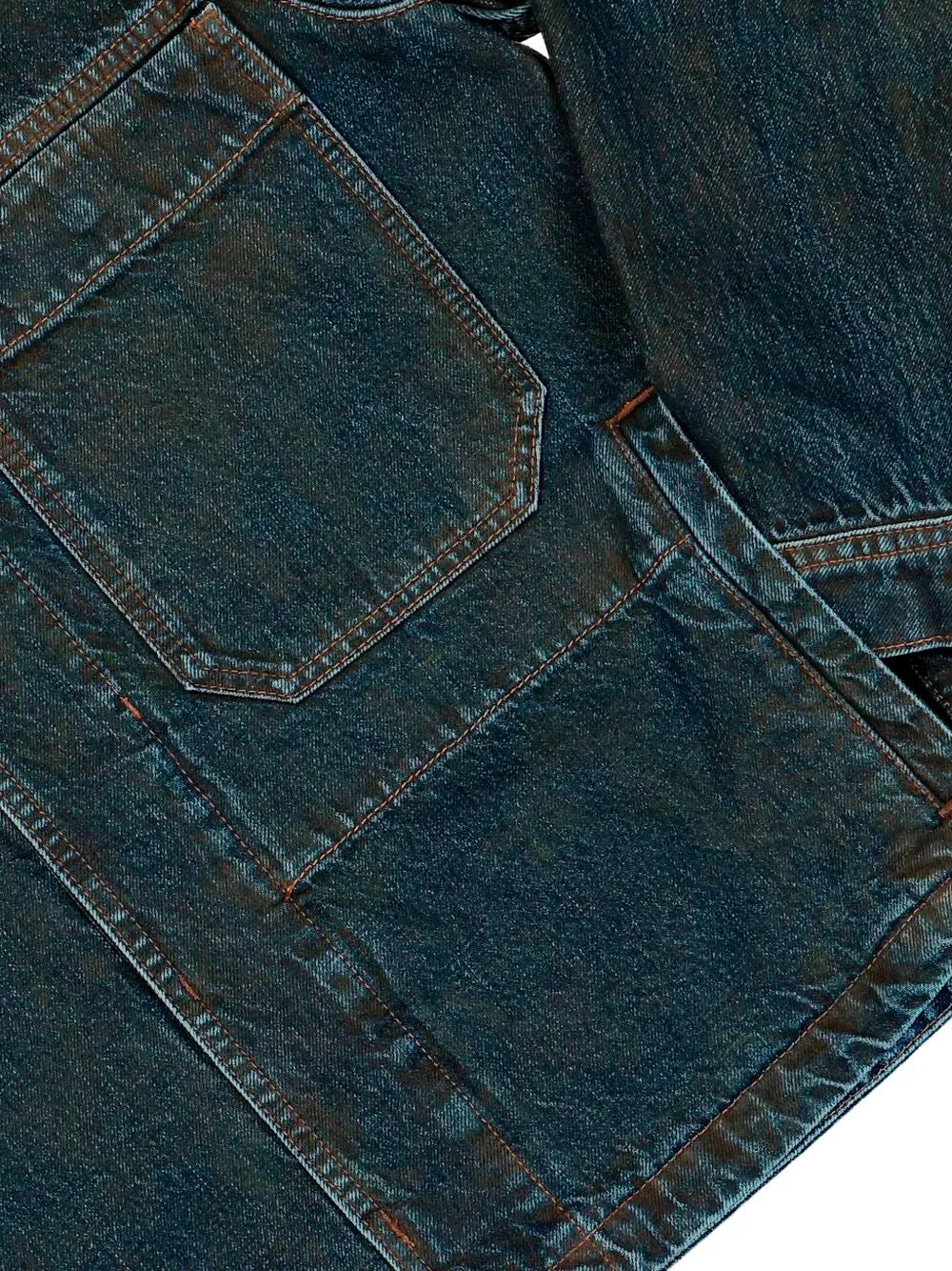 Stone Island Men `Laser Pigment Indigo Denim` Biker Jacket STONE ISLAND