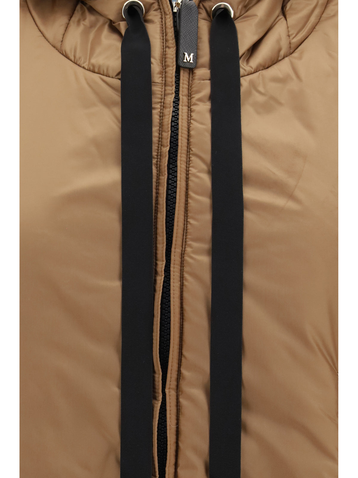 Max Mara The Cube Women Hooded Padded Vest In Water Repellent Canvas