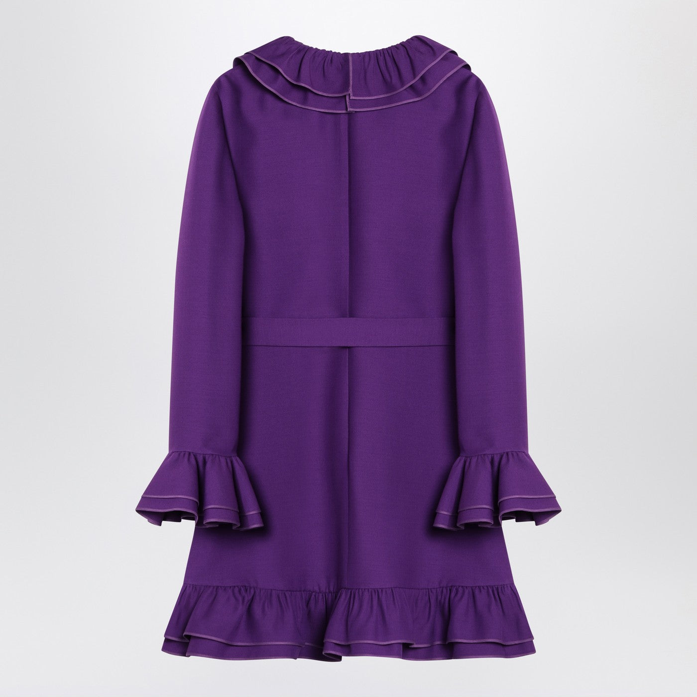 Valentino Purple Wool And Silk Mini Dress Women VALENTINO
